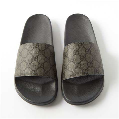 gucci pursuit canvas slide sandals